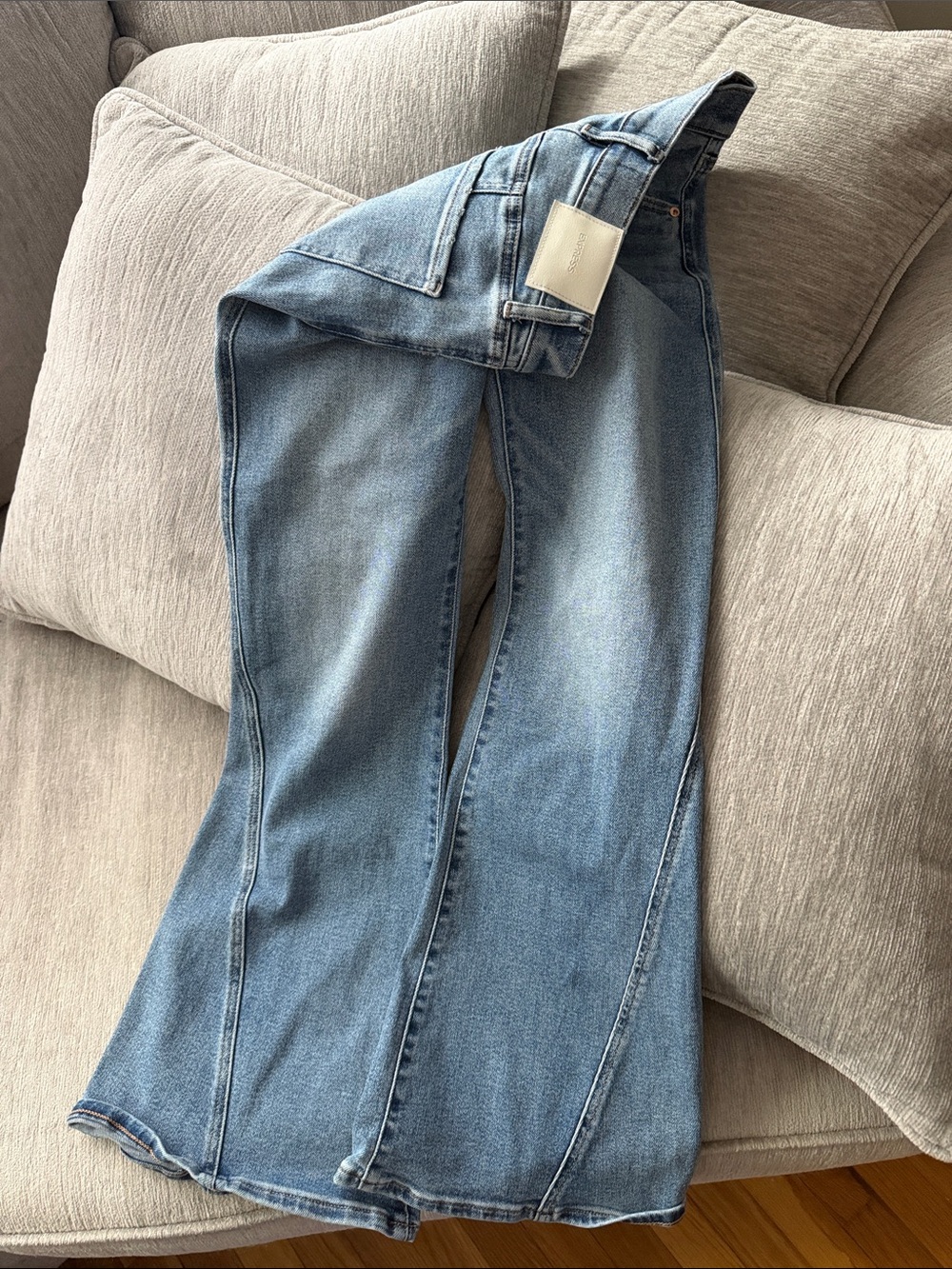 Express Light Blue Women's Flare Jeans